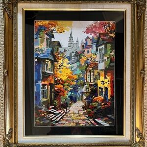 European Village in Fall Painting by Brittony Martin